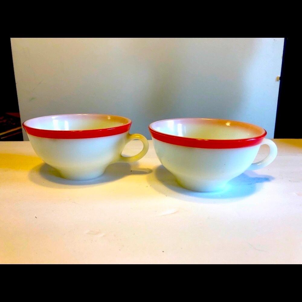 Vintage PYREX DINNERWARE White Milk Glass CUPS